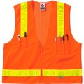 Ergodyne GloWear 8250ZHG Class 2 Hi-Gloss Surveyors Vest, Orange, 4XL/5XL 21439